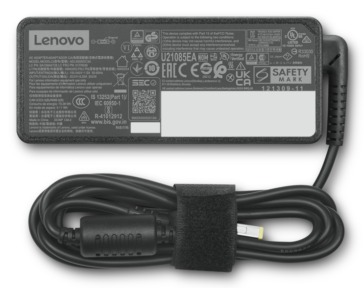 Lenovo 4X21J81440 netvoeding & inverter Binnen 65 W Zwart - Afbeelding 2