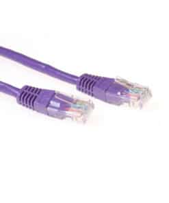 ACT Paarse 3 meter U/UTP CAT5E patchkabel met RJ45 connectoren
