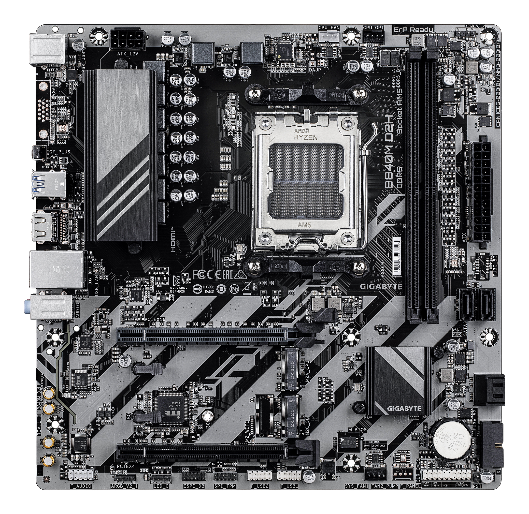 GIGABYTE B840M D2H moederbord AMD B840 Socket AM5 micro ATX - Afbeelding 2