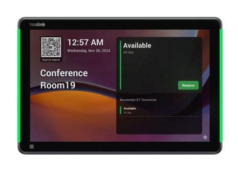 Yealink RoomPanel Plus E2 25,6 cm (10.1") 1280 x 800 Pixels LCD 802.11a, 802.11b, 802.11g, Wi-Fi 4 (802.11n), Wi-Fi 5 (802.11ac) Grijs Bluetooth