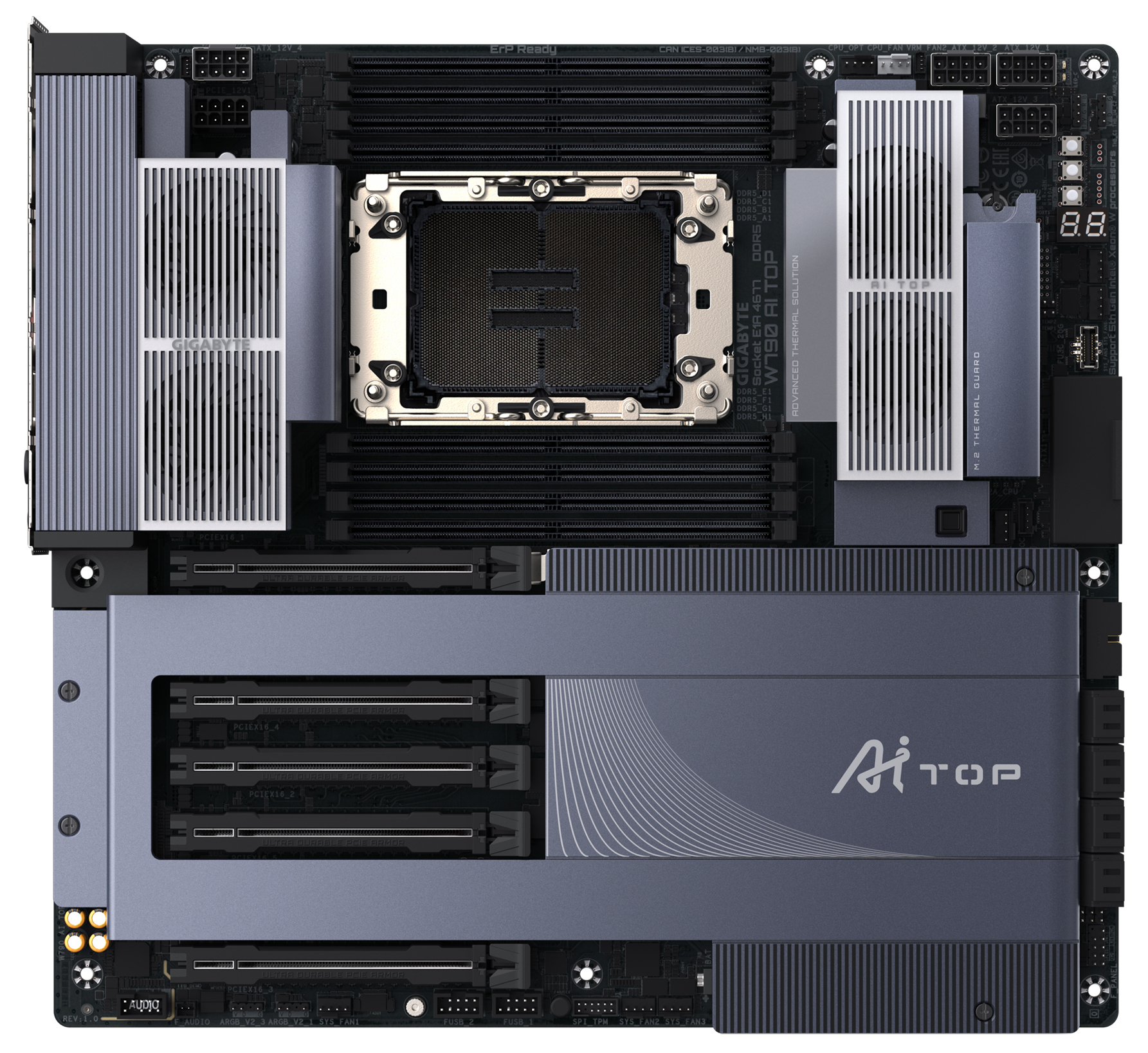 GIGABYTE W790 AI TOP moederbord Intel W790 LGA 4677 (Socket E) Verlengd ATX - Afbeelding 2