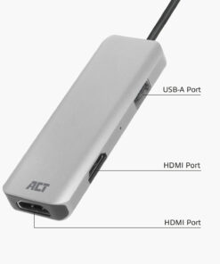 ACT USB-C 4K multiport adapter voor 2 HDMI schermen, USB-A datapoort - Afbeelding 3