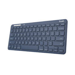 Trust Lyra Draadloos Toetsenbord - Multi-device toetsenbord – USB en Bluetooth verbinding – QWERTY US-indeling – Blauw