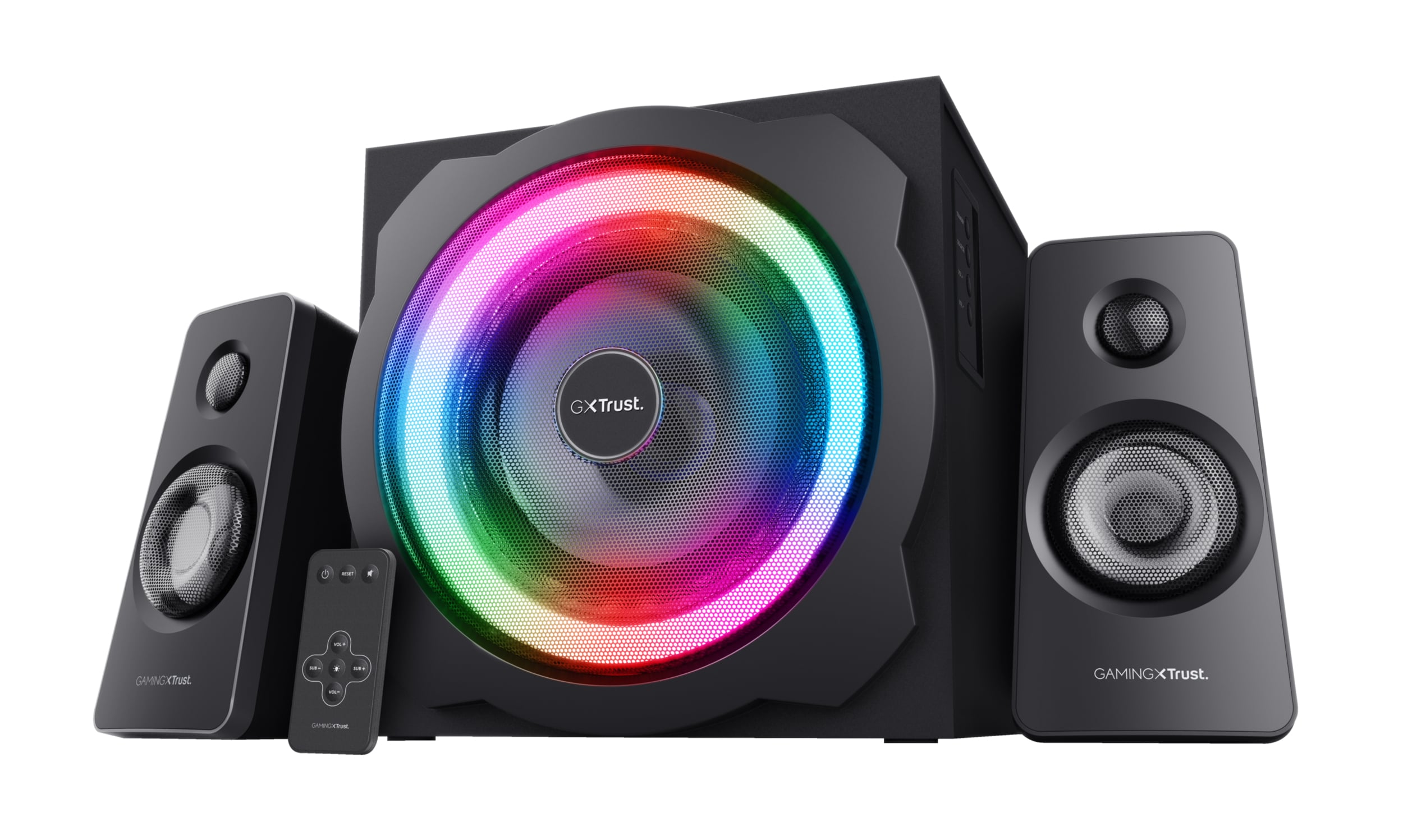 Trust GXT 629 Tytan RGB Speakerset - 2.1 speakerset – RGB-verlichting – Subwoofer inbegrepen – Zwart