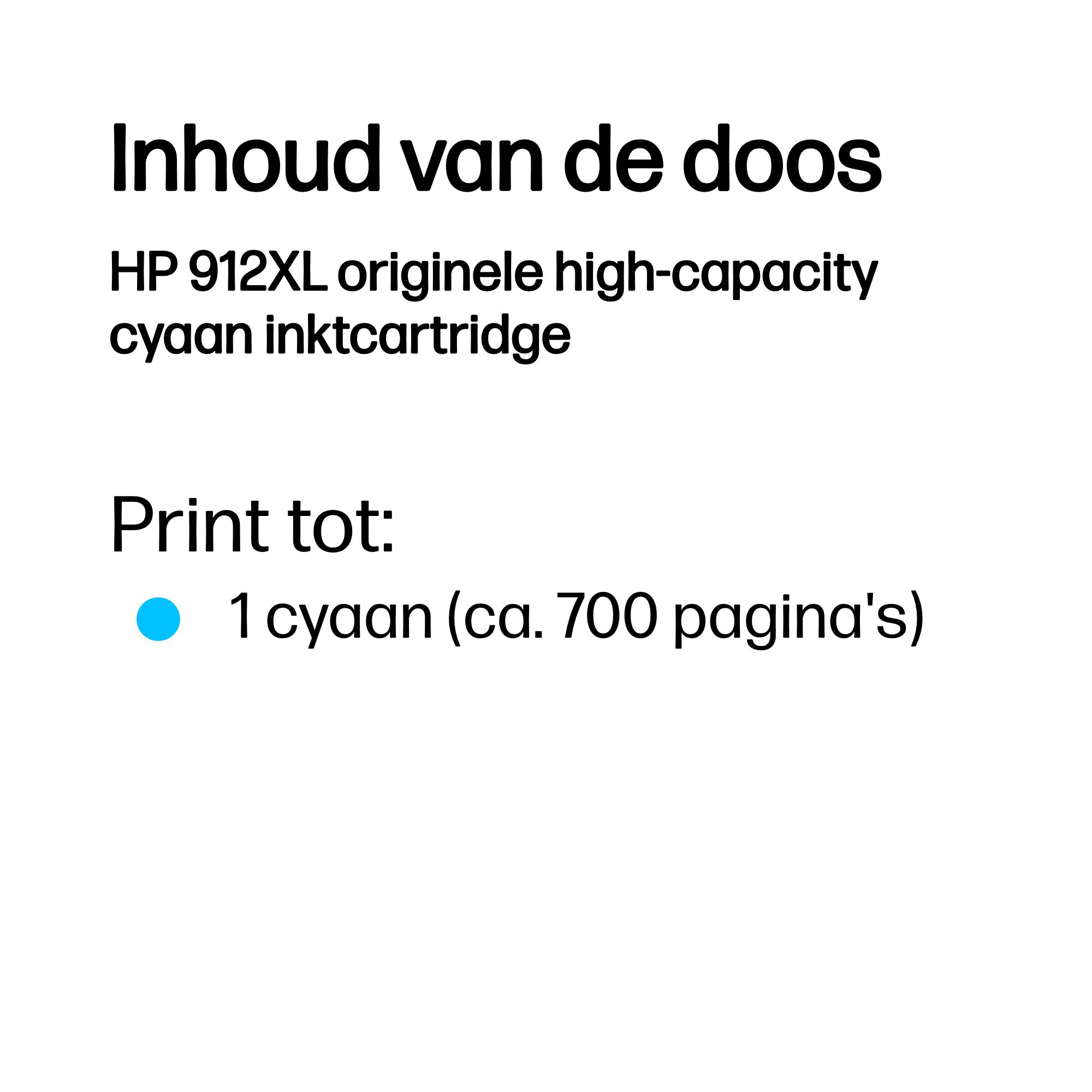 HP 912XL originele high-capacity cyaan inktcartridge - Afbeelding 2