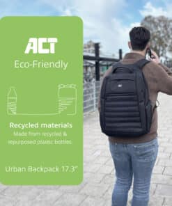 ACT Urban laptop rugzak 17,3", gemaakt van gerecyclede plastic flessen - Afbeelding 3