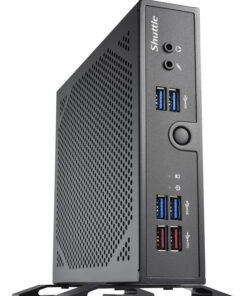 Shuttle XPC slim Barebone DS50U, Intel Celeron 7305, 2x LAN (1x 2.5Gbit,1x 1Gbit), 1xCOM,1xHDMI,1xDP, 1x VGA, ventilatorloos, 24/7 permanent gebruik