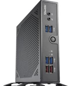 Shuttle XPC slim Barebone DS50U7, i7-1355U, 2x LAN (1x 2.5Gbit,1x 1Gbit), 1xCOM,1xHDMI,1xDP, 1x VGA, ventilatorloos, 24/7 permanent gebruik