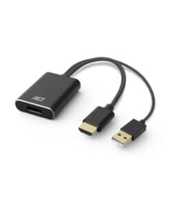 ACT AC7536 video kabel adapter 0,24 m HDMI + USB DisplayPort Zwart
