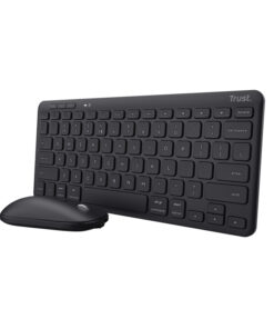 Trust Lyra Toetsenbord en Muis Set - Multi-device desktopset – Belgische AZERTY-indeling – USB en Bluetooth verbinding – Zwart