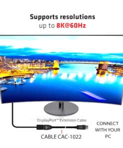 CLUB3D DisplayPort 1.4 HBR3 Extension kabel 8K60Hz M/F 2m/ - Afbeelding 8