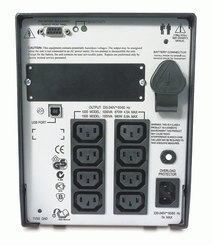 APC Smart-UPS XL 1000VA USB & Serial 230V No Battery Stekkerdoos