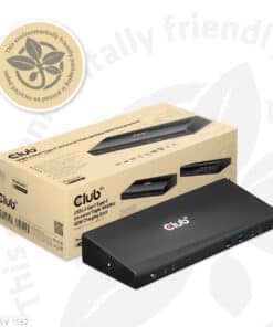 CLUB3D Type-C Universeel (2x 4K60Hz +1x 4K30Hz), oplaad Docking Station 60W DisplayLink gecertificeerd en DP alt modus - kensington lock