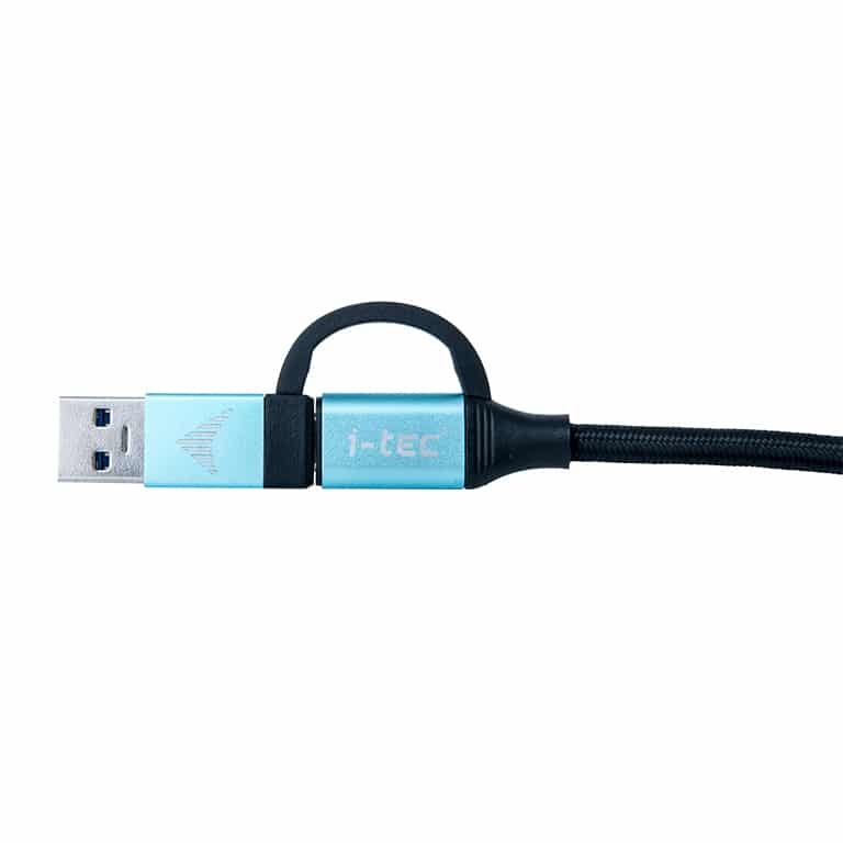 i-tec C31USBCACBL USB-kabel USB 3.2 Gen 1 (3.1 Gen 1) 1 m USB C 10 Gbit/s Zwart, Blauw
