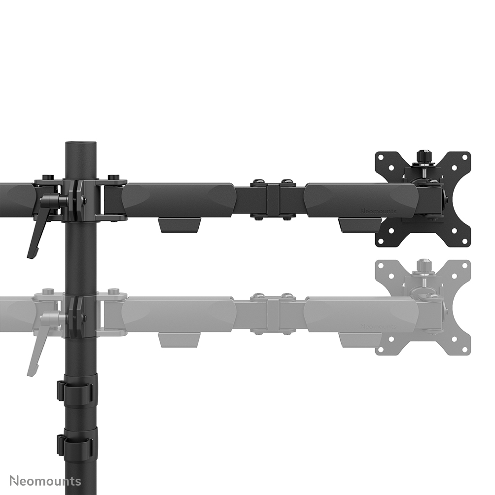 Neomounts DS60-600BL2 desk monitor arm, Clamp/Grommet, 10" - 32", 100 x 100 mm, Height adjust, Black - Afbeelding 4