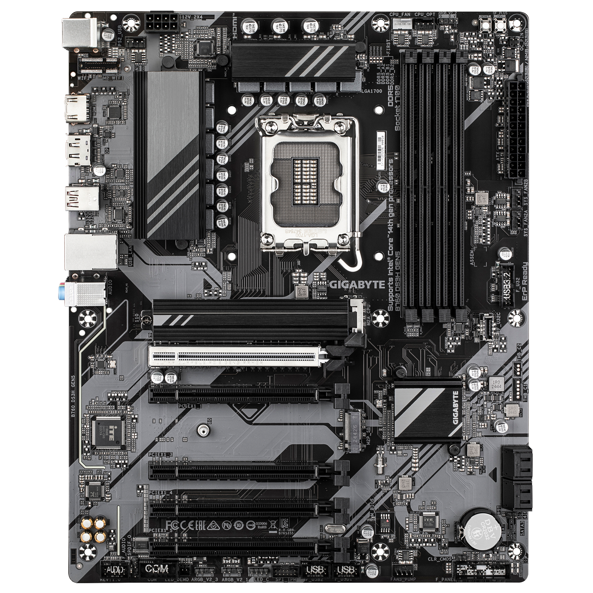 GIGABYTE B760 DS3H GEN5 moederbord Intel B760 Express LGA 1700 ATX - Afbeelding 2