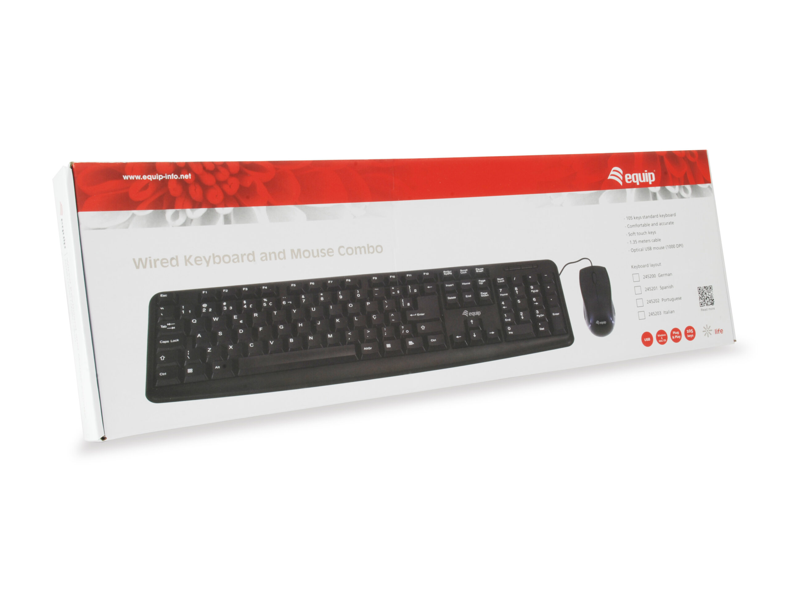 Equip 245200 toetsenbord Inclusief muis Kantoor USB QWERTZ Duits Zwart - Afbeelding 5
