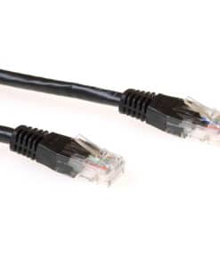 ACT Zwarte 0,25 meter U/UTP CAT6 patchkabel met RJ45 connectoren - Afbeelding 2