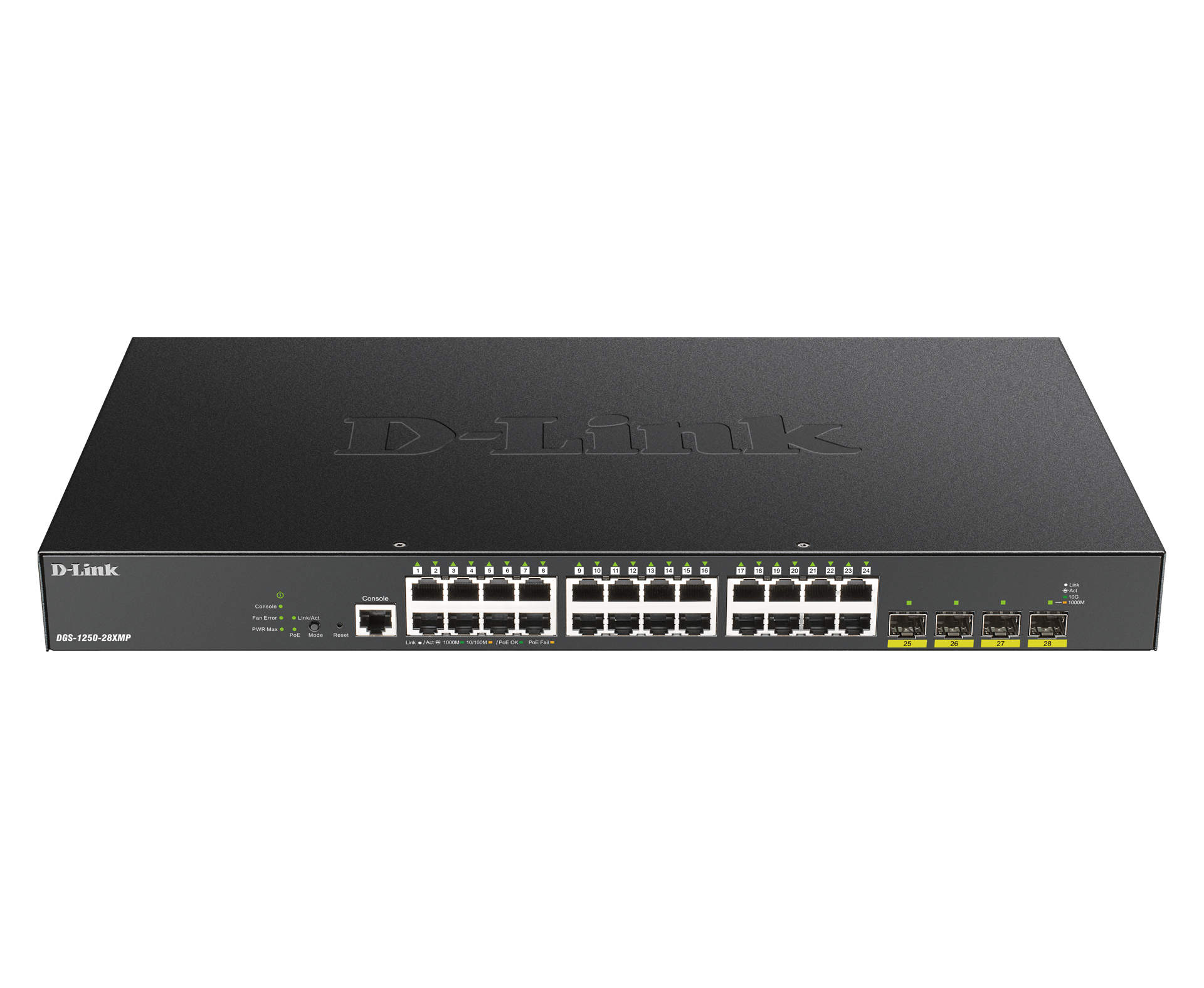D-Link DGS-1250-28XMP Managed L3 Gigabit Ethernet (10/100/1000) Power over Ethernet (PoE) Zwart