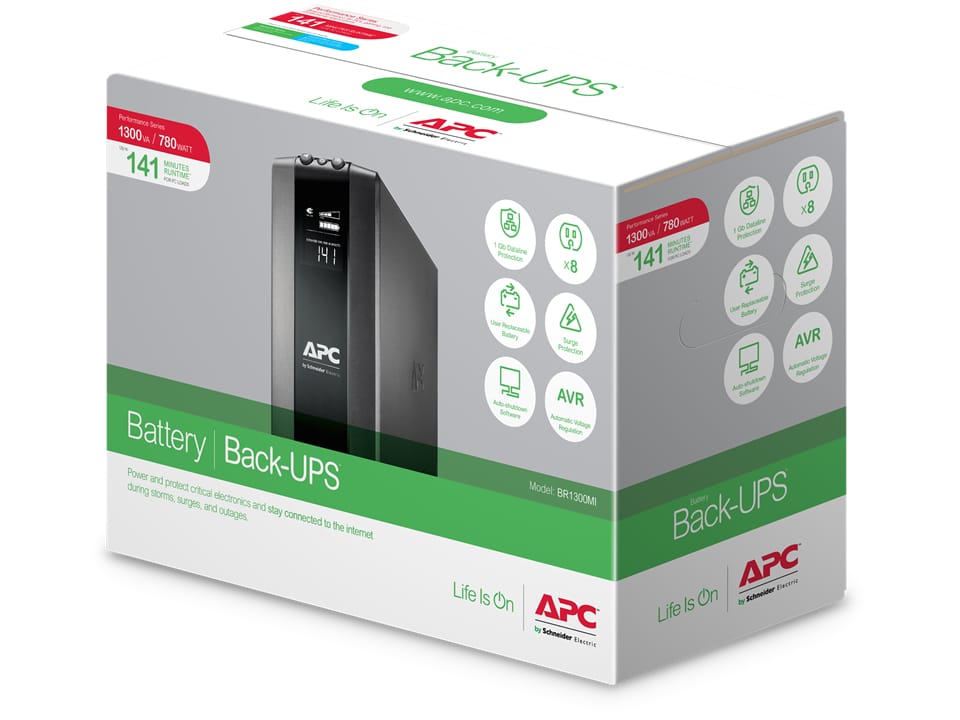 APC Back-UPS PRO BR1300MI - Noodstroomvoeding, 8x C13 uitgang, USB, 1300VA - Afbeelding 7