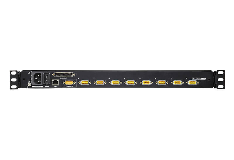 ATEN 8-Poorts PS/2-USB VGA LCD KVM over IP-Schakelaar met Ketenverbinding Poort en USB Randapparatuur Ondersteuning