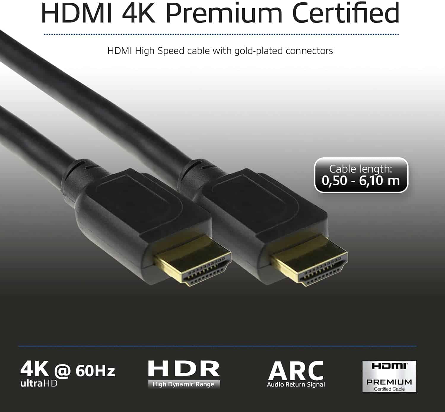 ACT 1,5 meter HDMI High Speed premium certified kabel v2.0 HDMI-A male - HDMI-A male - Afbeelding 2