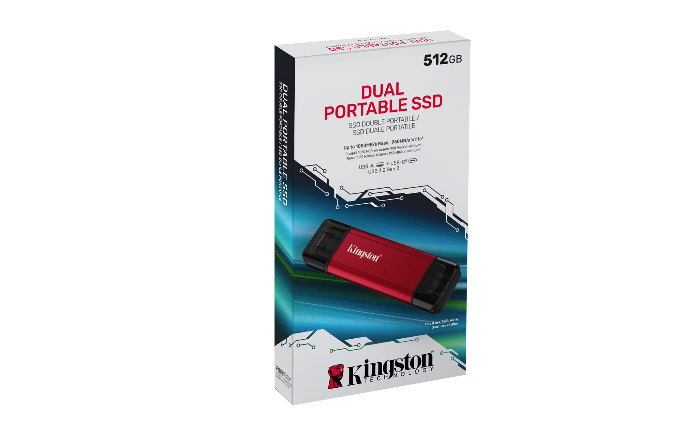 Kingston Technology 512GB Draagbare SSD met Dual USB-A/C, tot 1050MB/s USB 3.2 Gen 2 - Afbeelding 5