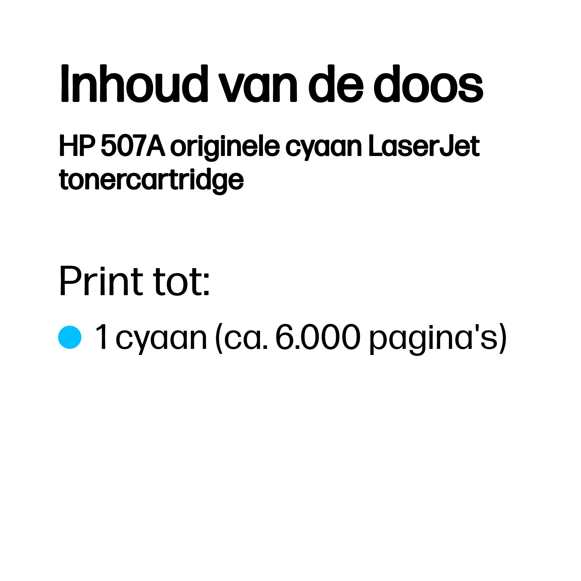 HP 507A originele cyaan LaserJet tonercartridge - Afbeelding 2