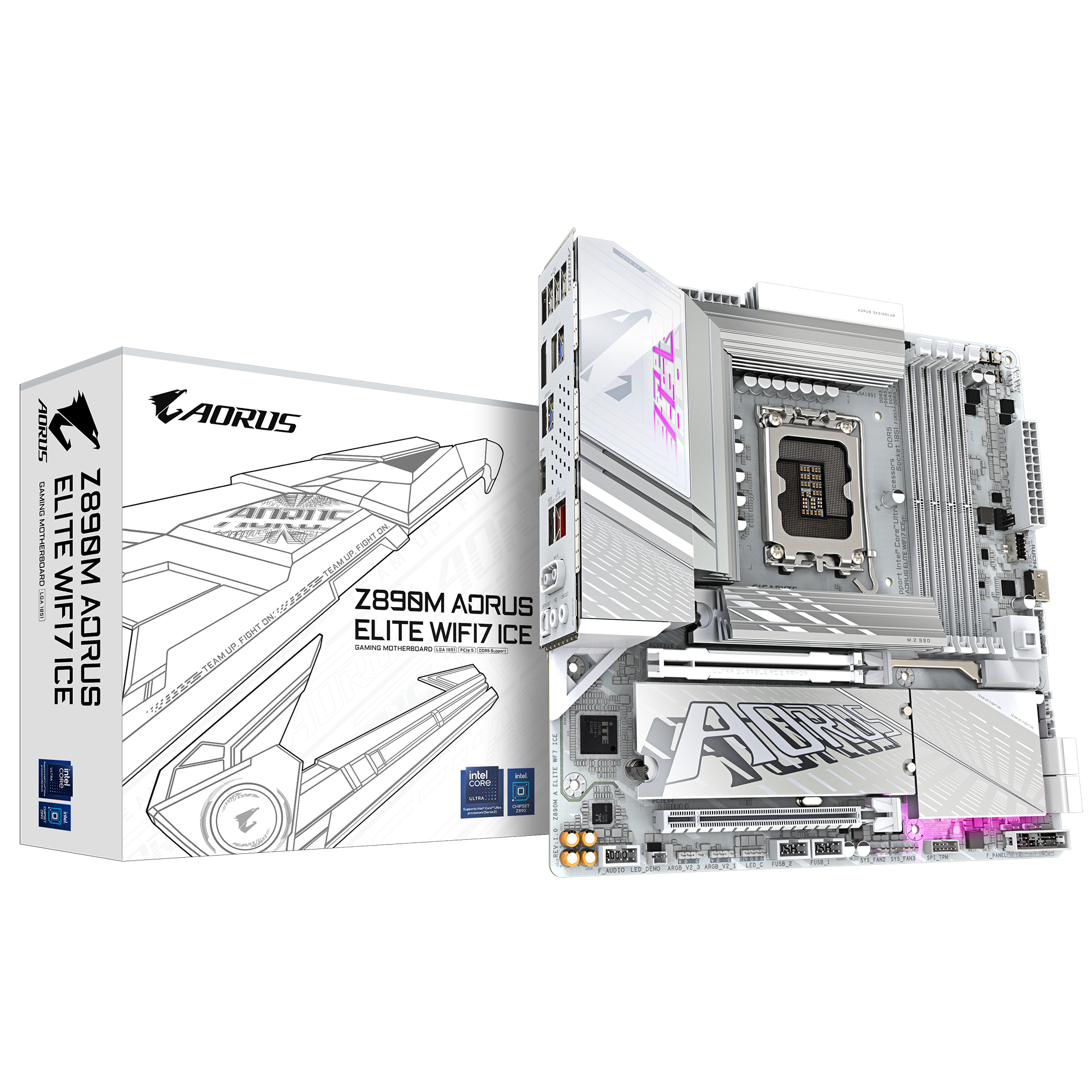 GIGABYTE Z890M AORUS ELITE WIFI7 ICE Intel Z890 LGA 1851 (Socket V1) ATX