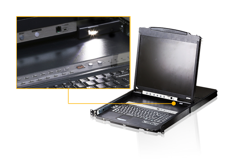 ATEN CL5816N-ATA-EG rack console 48,3 cm (19") Zwart 1U - Afbeelding 3