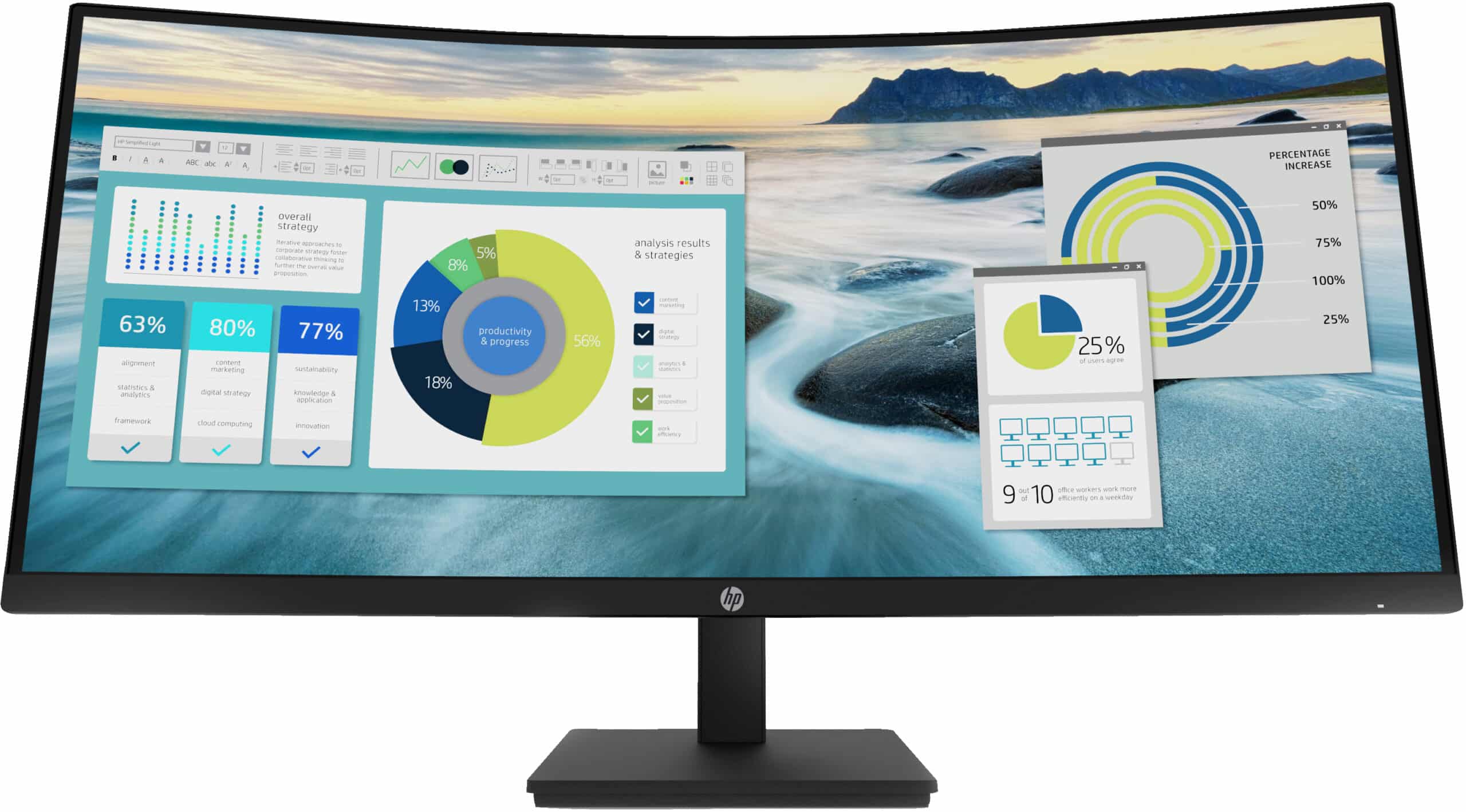 HP P34hc G4 WQHD USB-C Curved monitor - Afbeelding 3