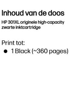 HP 301XL originele high-capacity zwarte inktcartridge - Afbeelding 2
