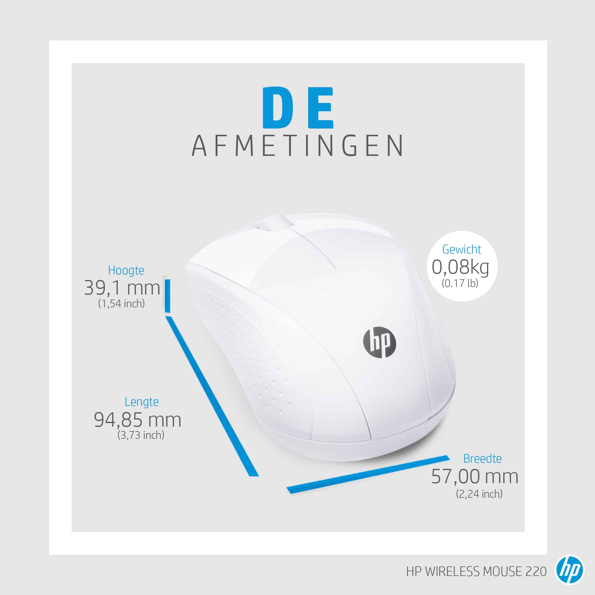 HP draadloze muis 220 (sneeuwwit)