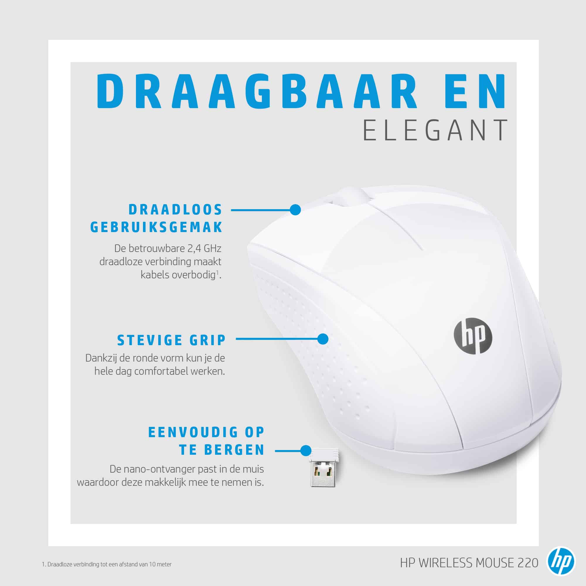 HP draadloze muis 220 (sneeuwwit) - Afbeelding 3
