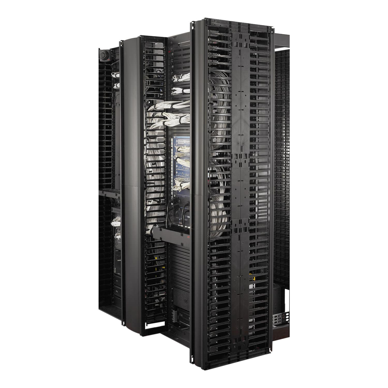 APC Valueline, verticale kabelmanager voor 2 & 4-stijls racks, 84"H X 6"B, dubbelzijdig met deuren - Afbeelding 2