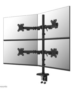 Neomounts DS60-600BL2-2 Quadruple monitor arm 10-32", Clamp/Grommet, 8 kg, 25.4 - 81.3 cm, 100x100mm