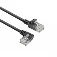ACT Zwarte 0,15 meter U/UTP CAT6A LSZH slimline patchkabel met RJ45 connectoren, recht naar 90° haaks links - Afbeelding 4