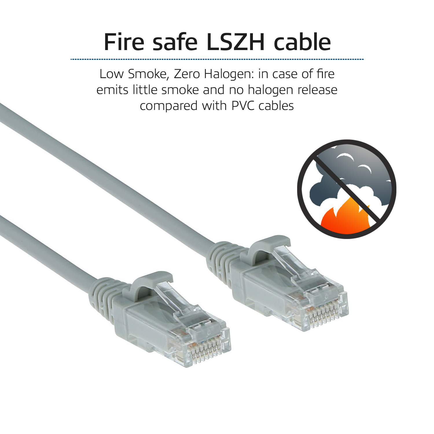 ACT Grijze 5 meter LSZH U/UTP CAT6 datacenter slimline patchkabel snagless met RJ45 connectoren - Afbeelding 8