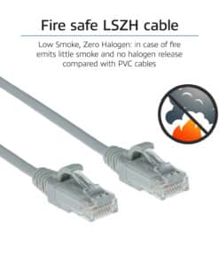 ACT Grijze 0.25 meter LSZH U/UTP CAT6 datacenter slimline patchkabel snagless met RJ45 connectoren - Afbeelding 8