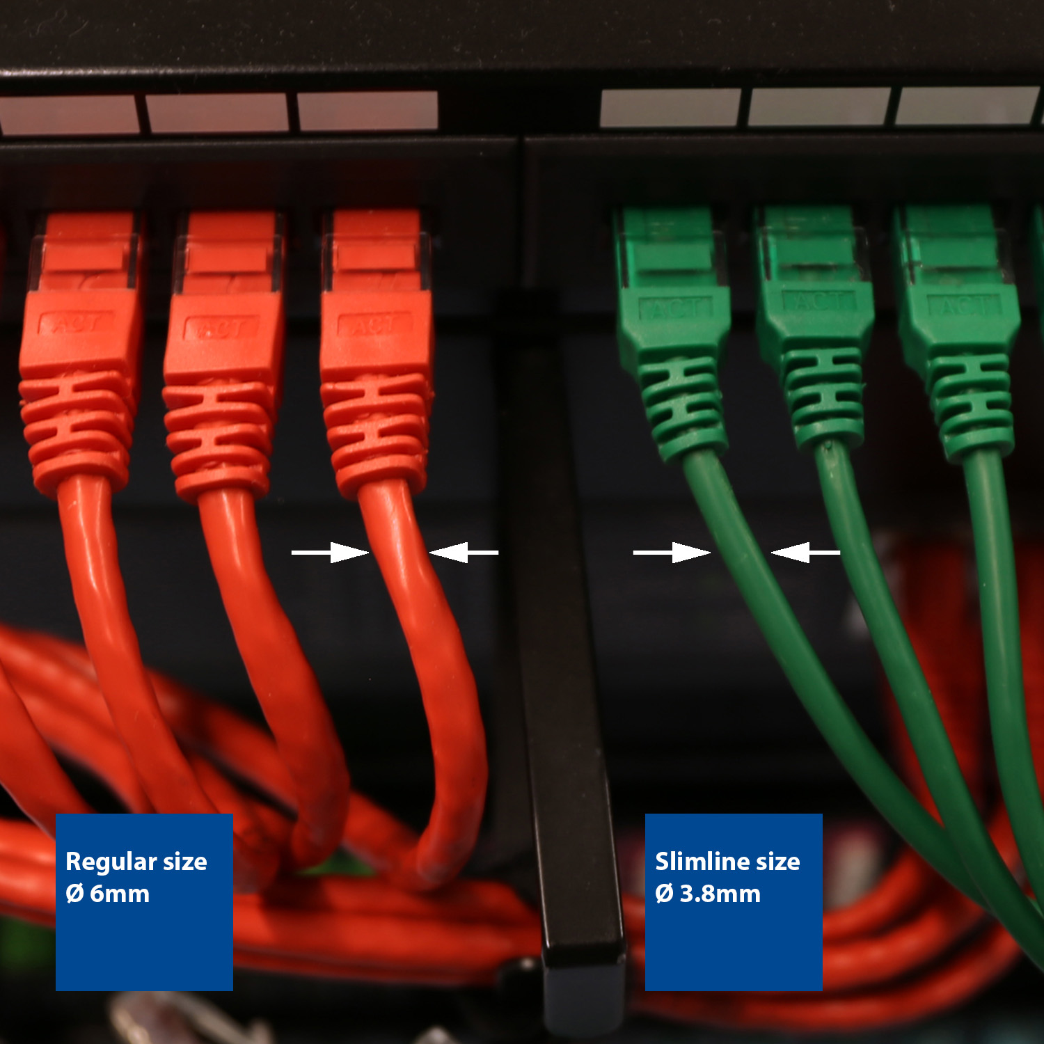 ACT Blauwe 1.5 meter LSZH U/UTP CAT6 datacenter slimline patchkabel snagless met RJ45 connectoren - Afbeelding 6