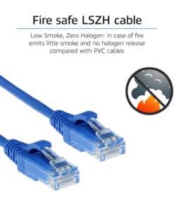 ACT Blauwe 3 meter LSZH U/UTP CAT6 datacenter slimline patchkabel snagless met RJ45 connectoren - Afbeelding 8