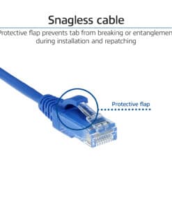 ACT Blauwe 3 meter LSZH U/UTP CAT6 datacenter slimline patchkabel snagless met RJ45 connectoren - Afbeelding 7