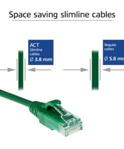 ACT Groene 1 meter LSZH U/UTP CAT6 datacenter slimline patchkabel snagless met RJ45 connectoren - Afbeelding 3