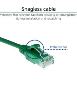 ACT Groene 1 meter LSZH U/UTP CAT6 datacenter slimline patchkabel snagless met RJ45 connectoren - Afbeelding 5