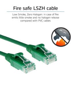 ACT Groene 1.5 meter LSZH U/UTP CAT6 datacenter slimline patchkabel snagless met RJ45 connectoren - Afbeelding 7