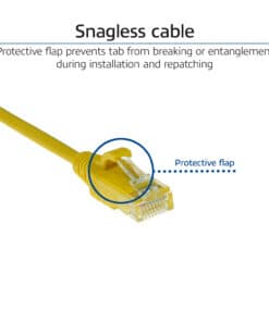 ACT Gele 3 meter LSZH U/UTP CAT6 datacenter slimline patchkabel snagless met RJ45 connectoren - Afbeelding 3