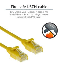 ACT Gele 3 meter LSZH U/UTP CAT6 datacenter slimline patchkabel snagless met RJ45 connectoren - Afbeelding 5