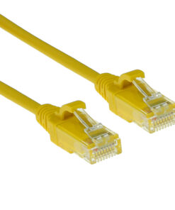 ACT Gele 2 meter LSZH U/UTP CAT6 datacenter slimline patchkabel snagless met RJ45 connectoren