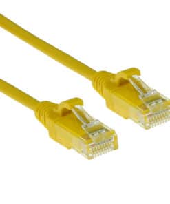 ACT Gele 3 meter LSZH U/UTP CAT6 datacenter slimline patchkabel snagless met RJ45 connectoren