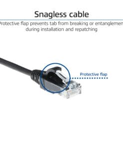 ACT Zwarte 0.5 meter LSZH U/UTP CAT6 datacenter slimline patchkabel snagless met RJ45 connectoren - Afbeelding 5